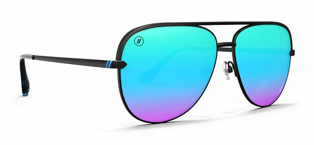 NEW BLENDER unisex shadow polarized sunglasses in flying pretty black / blue pol